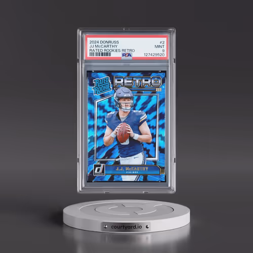2024 Panini Donruss Rated Rookies Retro #2 JJ McCarthy (PSA 9 MINT)