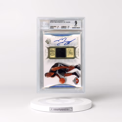 2008 SP Authentic #139 Russell Westbrook JSY AU/299 RC (BGS 9 MINT)