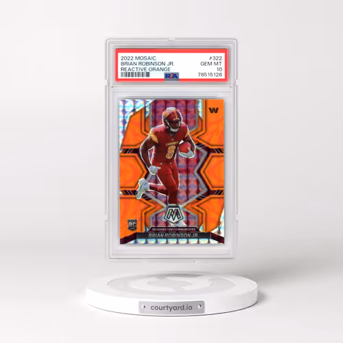 2022 Panini Mosaic #322 Brian Robinson Jr. - Reactive Orange (PSA 10 GEM MINT)