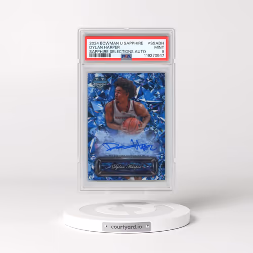 2024 Bowman University Chrome Sapphire Sapphire Selections Autographs #SSADH Dylan Harper (PSA 9 MIN