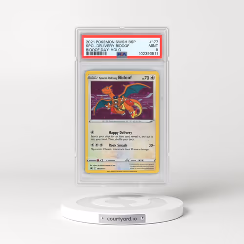 2021 Pokémon Swsh Black Star Promo #177 Special Delivery Bidoof - Holo Bidoof Day (PSA 9 MINT)