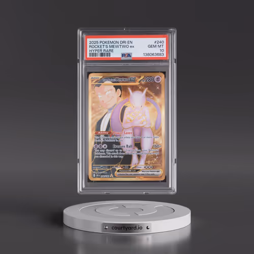 2025 Pokémon Dri EN-Destined Rivals #240 Team Rocket's Mewtwo EX - Holo Hyper Rare (PSA 10 GEM MINT)