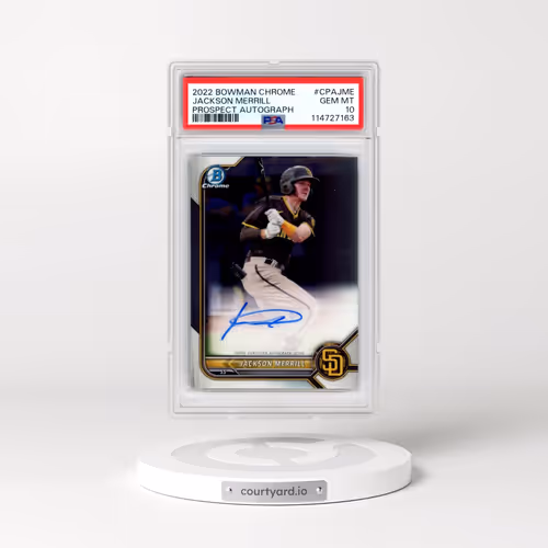 2022 Bowman Chrome Prospect Autographs #CPAJME Jackson Merrill (PSA 10 GEM MINT)