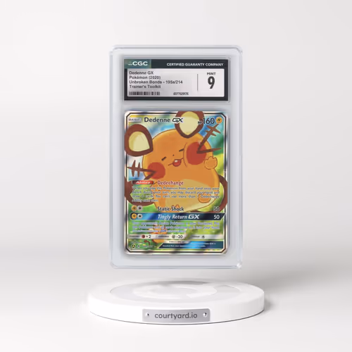 2019 Unbroken Bonds #195a/214 Dedenne GX - Holo Alternate Art Trainer's Toolkit (CGC 9 MINT)