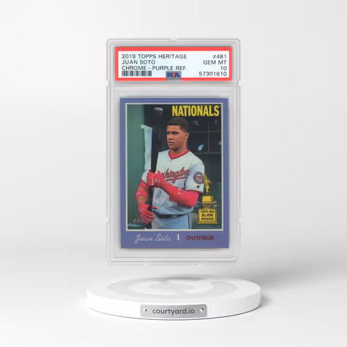2019 Topps Heritage #481 Juan Soto - Chrome-Purple Refractor (PSA 10 GEM MINT)
