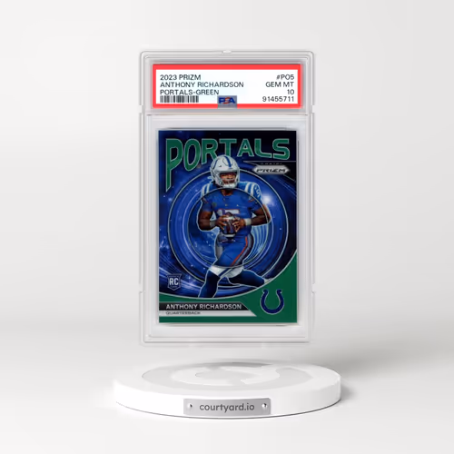 2023 Panini Prizm Portals #PO5 Anthony Richardson - Green Prizm (PSA 10 GEM MINT)