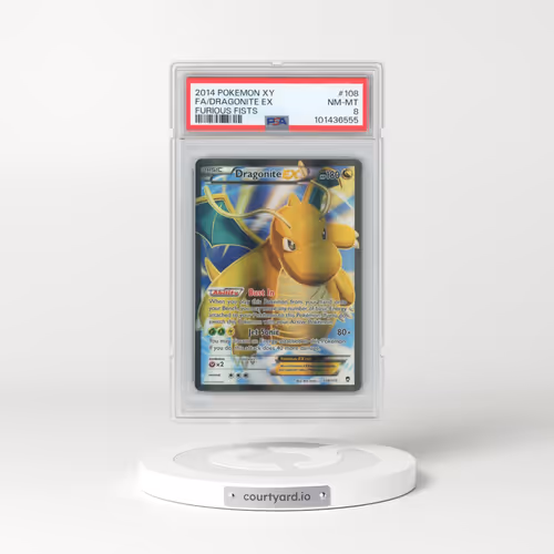 2014 Pokémon XY Furious Fists #108 Dragonite EX - Holo Full Art (PSA 8 NM-MT)