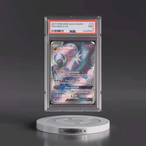 2017 Pokémon Sun & Moon #141 Lunala GX - Holo Full Art (PSA 9 MINT)