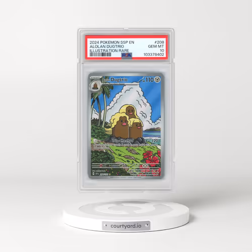 2024 Pokémon Ssp EN-Surging Sparks #208 Alolan Dugtrio - Illustration Rare (PSA 10 GEM MINT)