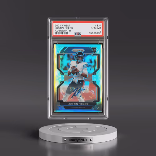 2021 Panini Prizm #334 Justin Fields - Autograph (PSA 10 GEM MINT)