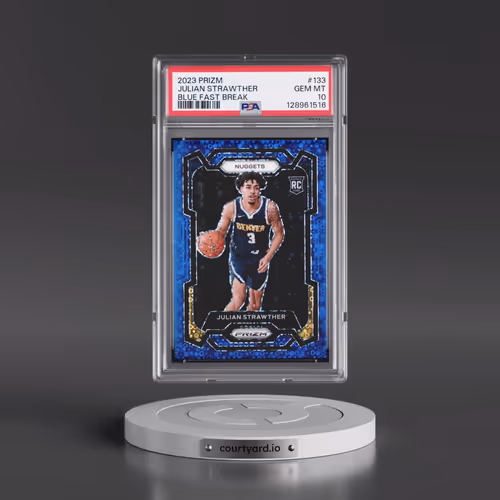 2023 Panini Prizm #133 Julian Strawther - Blue Fast Break (PSA 10 GEM MINT)