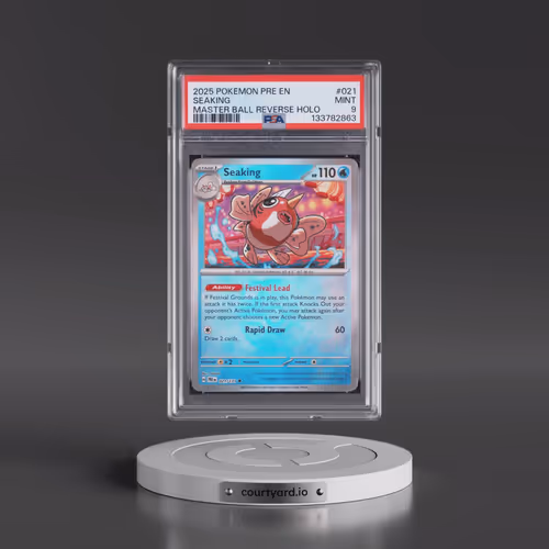 2025 Pokémon Pre EN-Prismatic Evolutions #021 Seaking - Reverse Holo Master Ball (PSA 9 MINT)