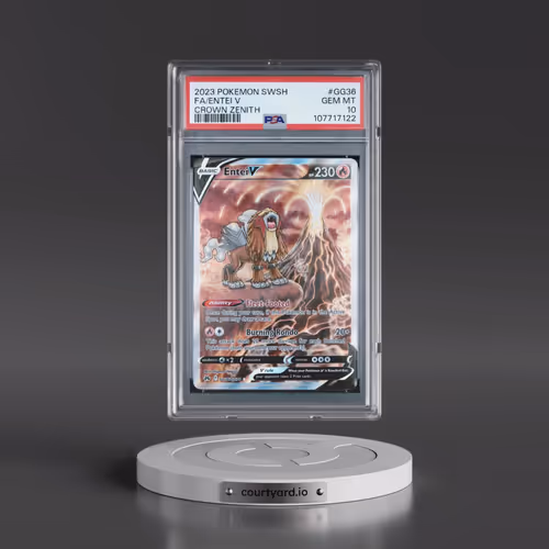 2023 Pokémon Sword and Shield Crown Zenith #GG36 Entei V - Holo Full Art (PSA 10 GEM MINT)