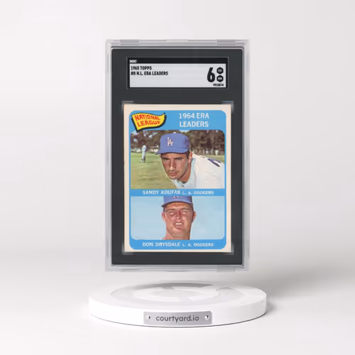 1965 Topps #8 N.L. Era Leaders - S.Koufax/D.Drysdale (SGC 6 EX-MT)