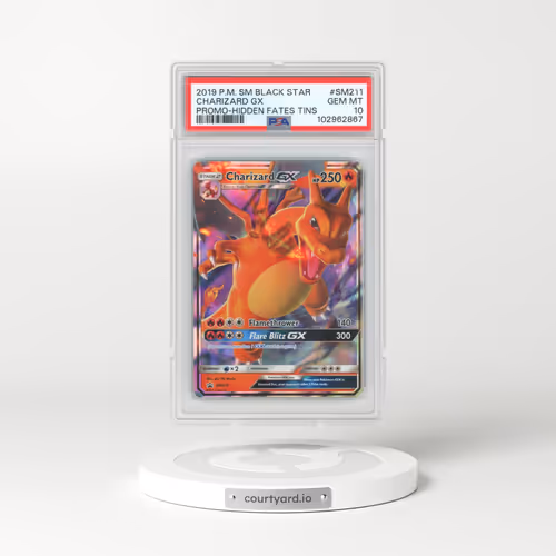 2019 Pokémon SM Black Star Promo #SM211 Charizard GX - Holo Hidden Fates Tins (PSA 10 GEM MINT)