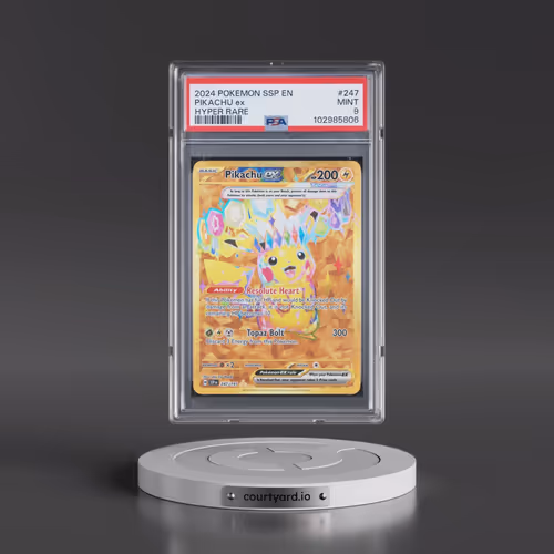 2024 Pokémon Ssp EN-Surging Sparks #247 Pikachu EX - Holo Hyper Rare (PSA 9 MINT)