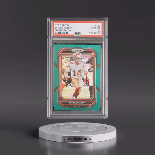 2022 Panini Prizm #353 Brock Purdy - Green Prizm (PSA 10 GEM MINT)