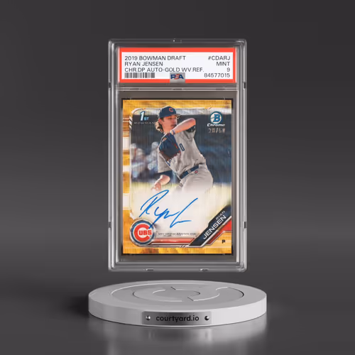 2019 Bowman Draft Chrome Draft Picks Autograph #CDARJ Ryan Jensen - Gold Wave Refractor (PSA 9 MINT)
