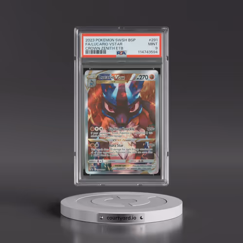 2023 Pokémon Swsh Black Star Promo #291 Lucario Vstar - Full Art Crown Zenith Elite Trainer Box (PSA