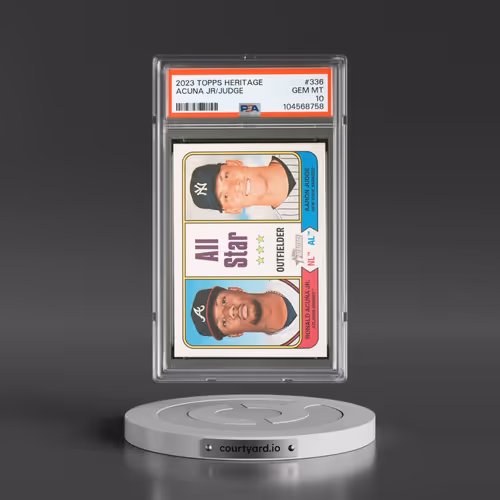 2023 Topps Heritage #336 Aaron Judge/Ronald Acuna Jr. (PSA 10 GEM MINT)