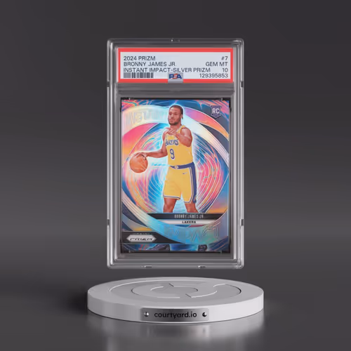 2024 Panini Prizm Instant Impact #7 Bronny James Jr. - Silver Prizm (PSA 10 GEM MINT)