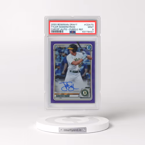 2020 Bowman Draft Chrome Draft Picks Autographs #CDATS Tyler Soderstrom - Purple Refractor (PSA 9 MI