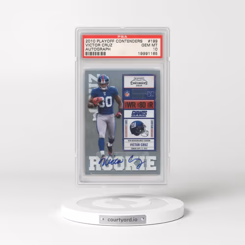 2010 Playoff Contenders #199 Victor Cruz - Autograph (PSA 10 GEM MINT)