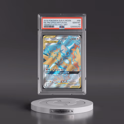 2019 Pokémon Sun & Moon Hidden Fates #66 Moltres & Zapdos & Articuno GX - Holo Full Art (PSA 10 GEM