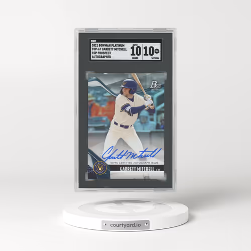 2021 Bowman Platinum #TOP-67 Garrett Mitchell - Top Prospect Auto. (SGC 10 GEM MINT)