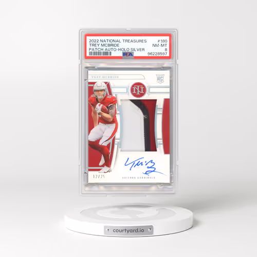 2022 Panini National Treasures #180 Trey Mcbride - Patch Autograph-Holo Silver (PSA 8 NM-MT)