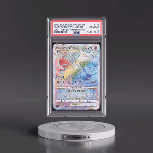 2022 Pokémon Sword & Shield Lost Abyss #118 Aerodactyl Vstar - Full Art Hyper Rare (PSA 10 GEM MINT)