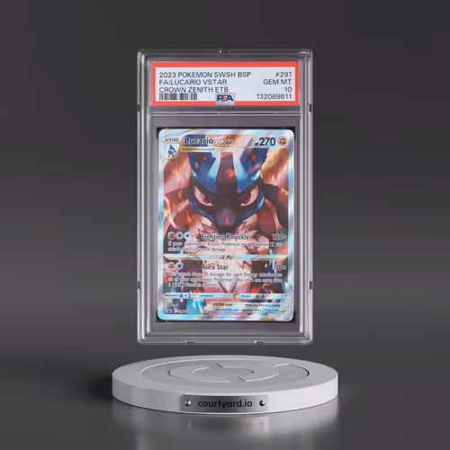2023 Pokémon Swsh Black Star Promo #291 Lucario Vstar - Full Art Crown Zenith Elite Trainer Box (PSA