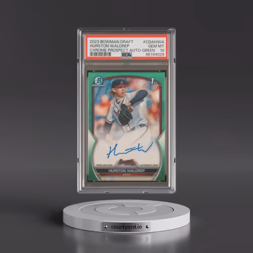 2023 Bowman Draft Chrome Prospect Autograph #CDAHWA Hurston Waldrep - Green Refractor (PSA 10 GEM MI