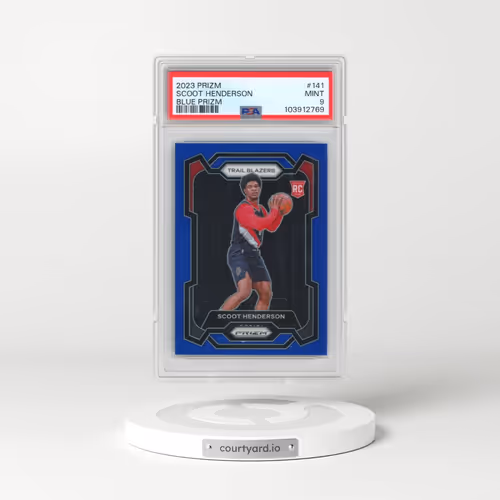2023 Panini Prizm #141 Scoot Henderson - Blue Prizm (PSA 9 MINT)