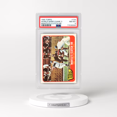 1965 Topps #134 World Series Game 3 - Mantle's Clutch HR (PSA 8 NM-MT)