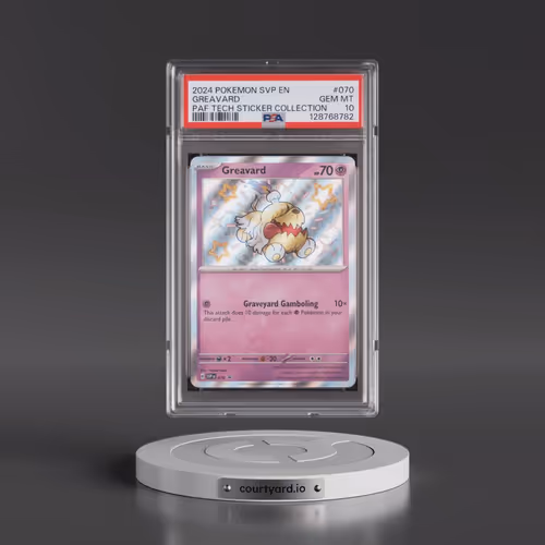 2024 Pokémon Svp EN-SV Black Star Promo #070 Greavard - Paldean Fates Tech Sticker Collection (PSA 1