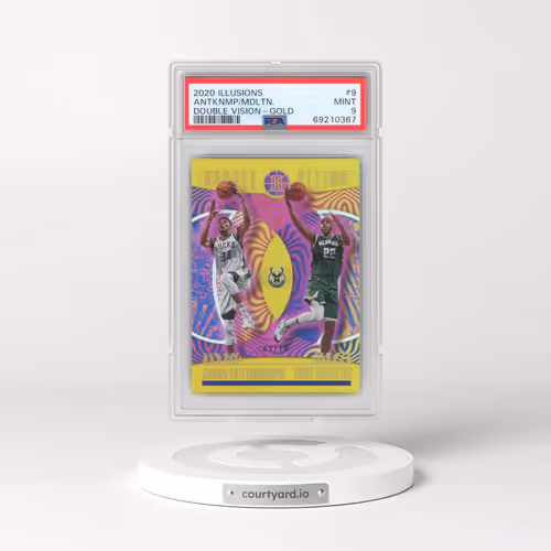 2020 Panini Illusions Double Vision #9 Giannis Antetokounmpo/Khris Middleton - Gold (PSA 9 MINT)