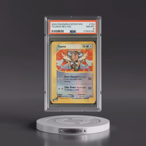 2002 Pokémon Expedition #133 Tauros - Reverse Foil (PSA 8 NM-MT)