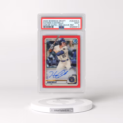 2020 Bowman Draft Chrome Draft Picks Autographs #CDAHCA Hayden Cantrelle - Red Wave Refractor (PSA 9