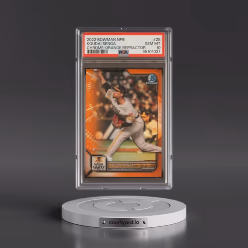 2022 Bowman Npb #28 Koudai Senga - Chrome-Orange Refractor (PSA 10 GEM MINT)