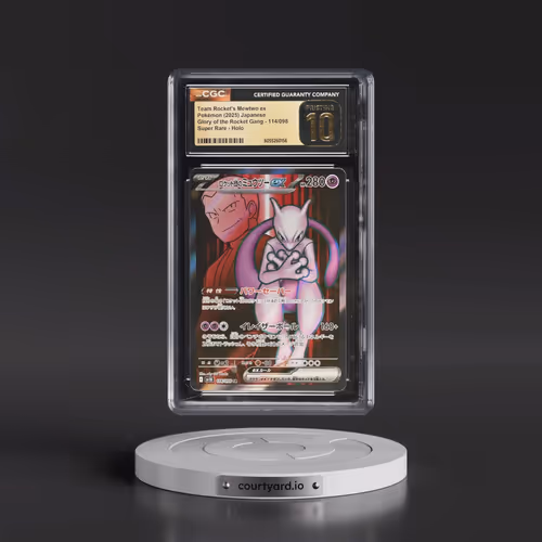2025 Pokémon SV10-Glory of Team Rocket #114 Team Rocket's Mewtwo EX - Holo Super Rare (CGC 10 PRISTI