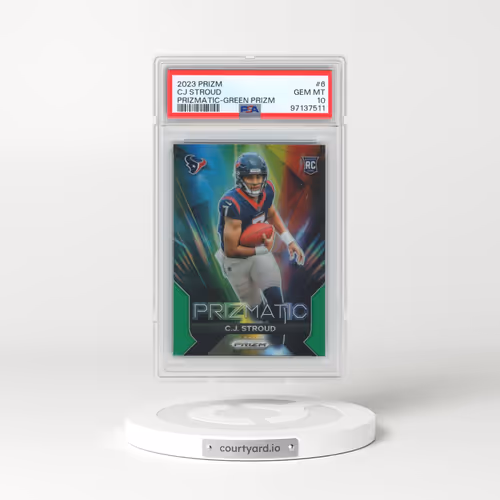 2023 Panini Prizm Prizmatic #6 CJ Stroud - Green Prizm (PSA 10 GEM MINT)