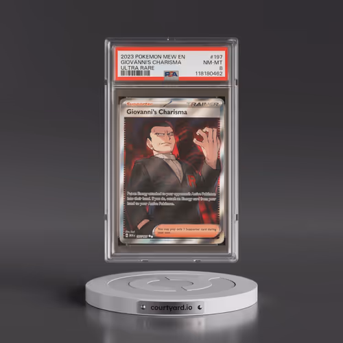 2023 Pokémon Mew EN-151 #197 Giovanni's Charisma - Ultra Rare (PSA 8 NM-MT)