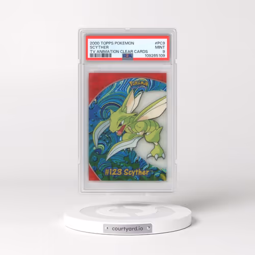 2000 Topps Pokémon TV Animation Clear Cards #PC9 Scyther (PSA 9 MINT)