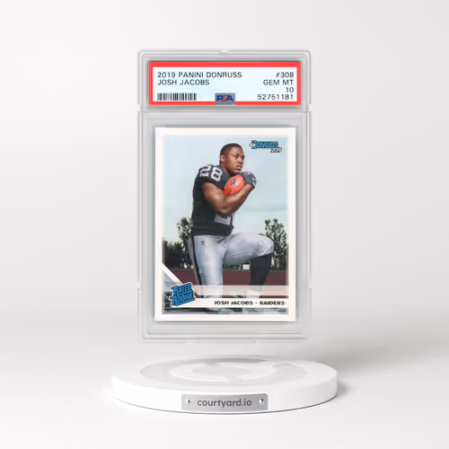 2019 Panini Donruss #308 Josh Jacobs (PSA 10 GEM MINT)