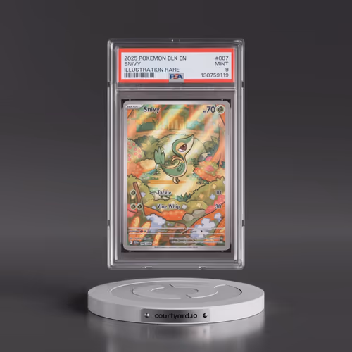 2025 Pokémon Blk EN-Black Bolt #087 Snivy - Illustration Rare (PSA 9 MINT)