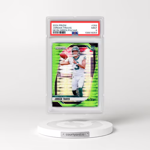 2024 Panini Prizm #359 Jordan Travis - Neon Green Pulsar (PSA 9 MINT)
