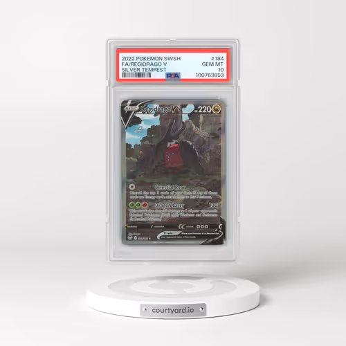 2022 Pokémon Sword & Shield Silver Tempest #184 Regidrago V - Holo Full Art (PSA 10 GEM MINT)