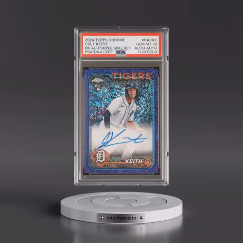 2024 Topps Chrome Rookie Autographs #RACKE Colt Keith - Purple Speckle Refractor (PSA 10 GEM MINT)