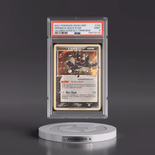 2021 Pokémon Swsh Black Star Promo #144 Greninja-Gold Star - Celebrations Elite Trainer Box (PSA 9 M